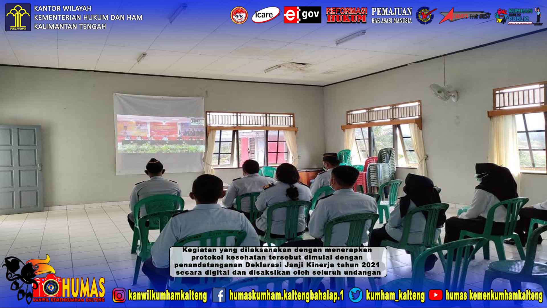 Rutan Palangka Raya Ikuti Deklarasi Janji Kinerja Dan Pembangunan ZI Tahun 2021