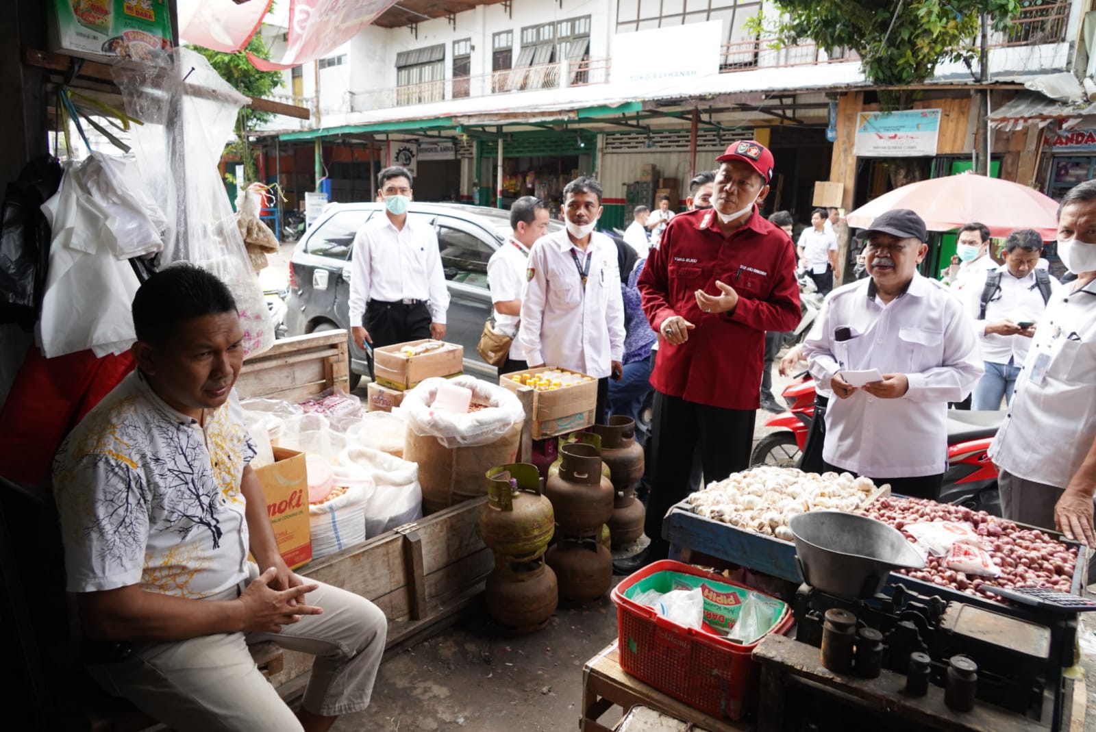 Jelang Bulan Ramadan 2023, Tim Satgas Pangan bersama TPID Prov. Kalteng Pantau Harga Bahan Pokok di Pasar Besar Palangka Raya