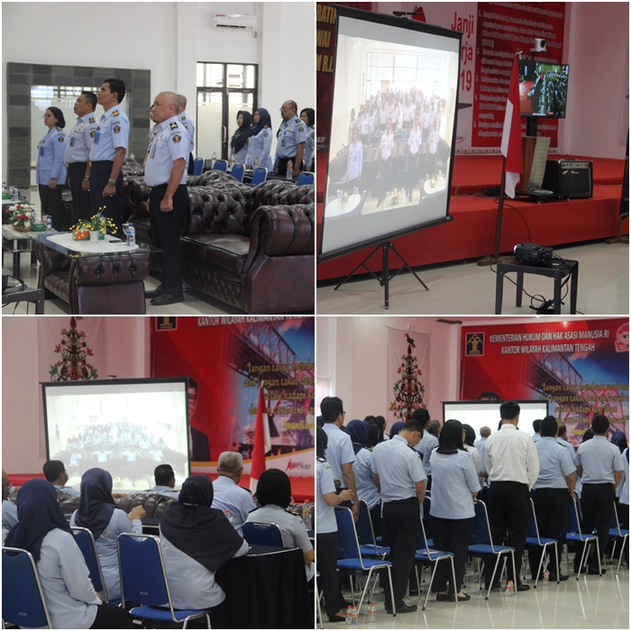 Menkumham Berikan Kuliah Umum Kepada Seluruh Pegawai Kemenkumham Seluruh Indonesia Melalui Teleconference