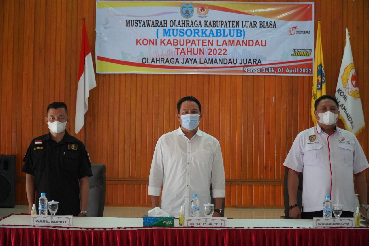 Bupati Buka Secara Resmi MUSORKABLUB KONI Kabupaten Lamandau