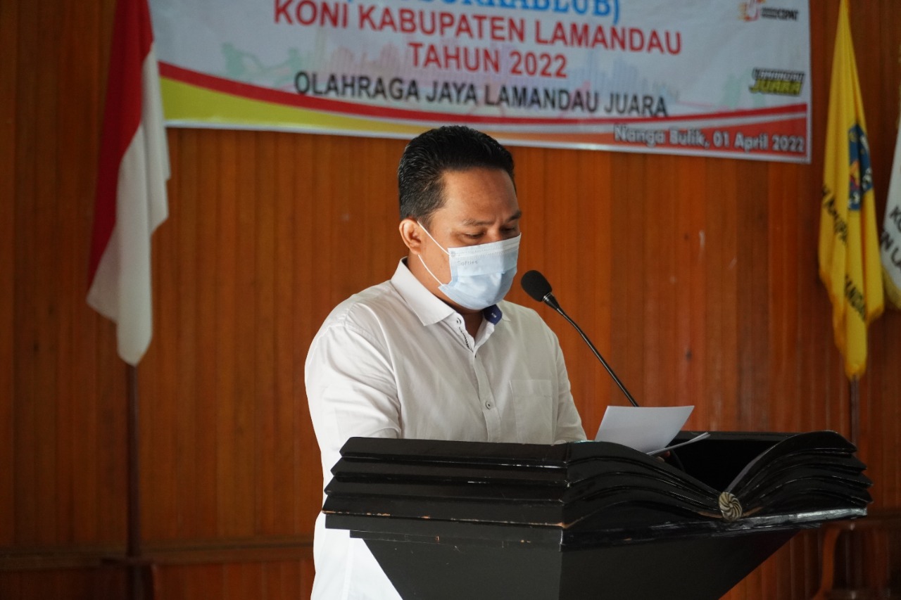 Bupati Buka Secara Resmi MUSORKABLUB KONI Kabupaten Lamandau