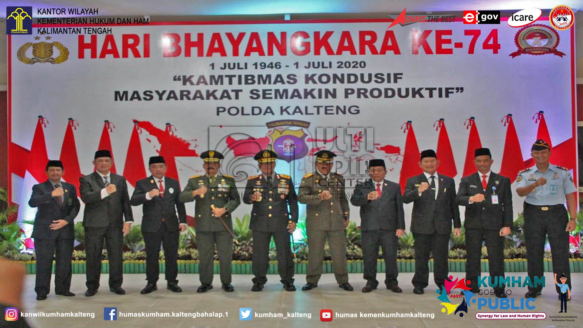 Kalapas Palangka Raya Wakili Kanwil Kemenkumham Kalteng Dalam Acara Hari Bhayangkara Ke-74 