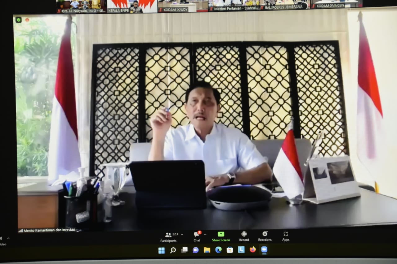 Sekretaris Daerah Prov. Kalteng Nuryakin Hadiri Rakor Persiapan dan Mitigasi Penyakit Mulut dan Kuku (PMK) terkait Iduladha secara Virtual