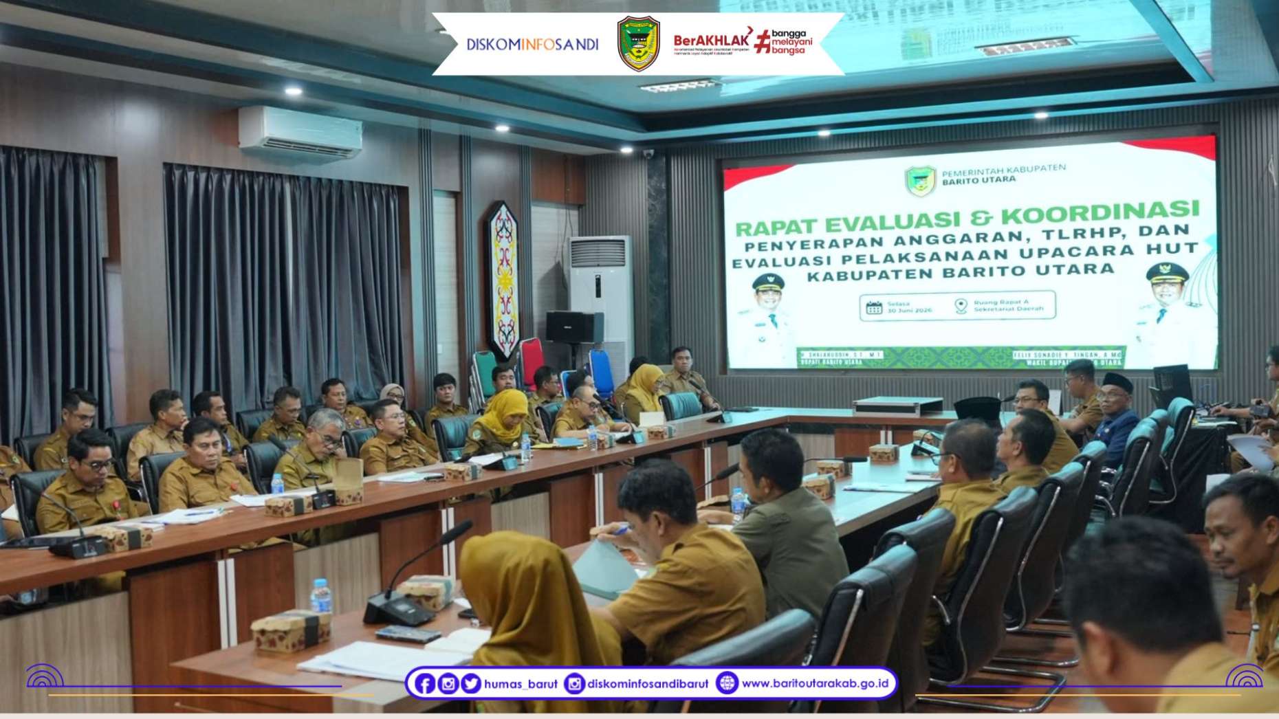 Bupati Barito Utara Pimpin Rakor Percepatan Serapan Anggaran dan Penyelesaian TLRHP