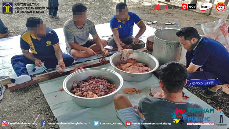 Lapas Muara Teweh Sembelih 1 Sapi dan 2 Kambing di Moment Idul Adha Tahun Ini