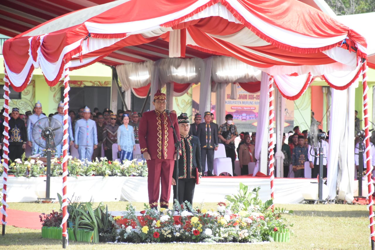 Wagub Kalteng Pimpin Upacara Hari Jadi Ke 21 Kabupaten Murung Raya