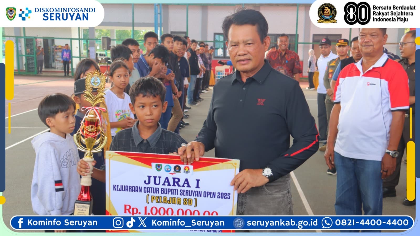 Bupati Seruyan Resmi Tutup Turnamen Catur Bupati Seruyan Open 2025