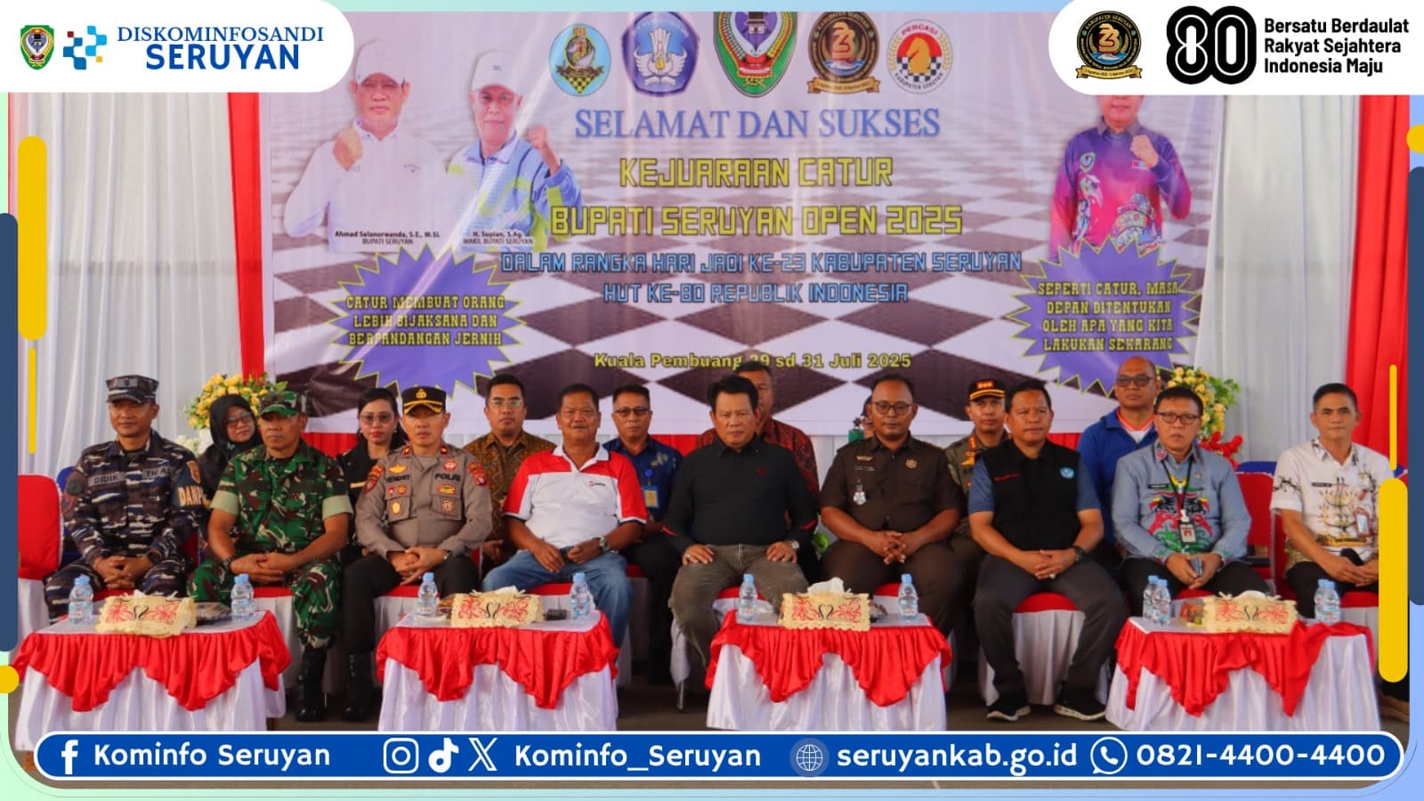 Bupati Seruyan Resmi Tutup Turnamen Catur Bupati Seruyan Open 2025