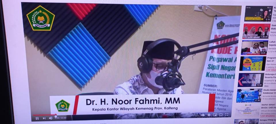 Kakanwil H. Noor Fahmi: ASN Kemenag Kalteng Harus Jadi Contoh