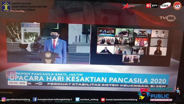 Lapas Muara Teweh Ikuti Peringatan Hari Kesaktian Pancasila Melalui Televisi