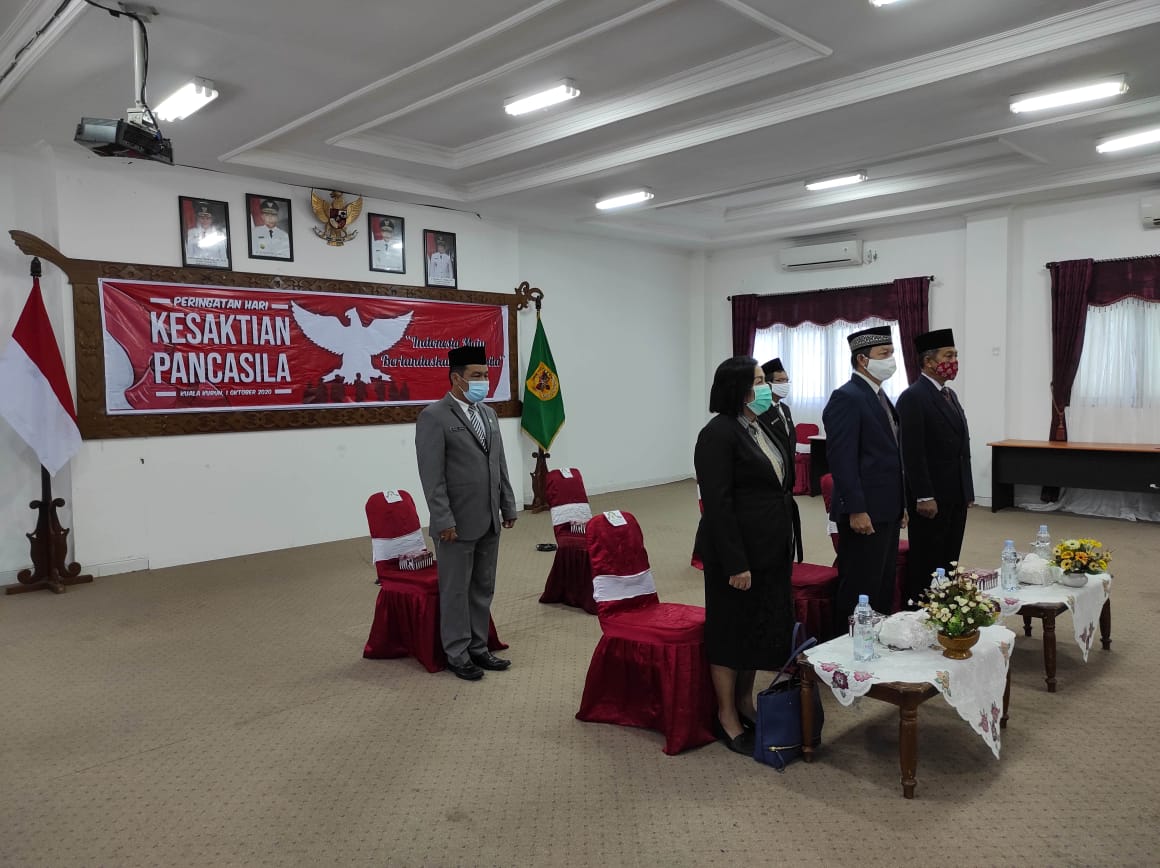 Pemkab Gumas Ikuti Upacara Hari Kesaktian Pancasila Secara Virtual