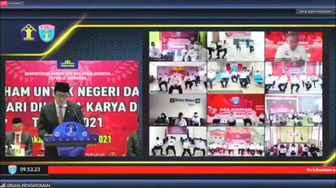 Lapas Narkotika Kasongan Ikuti Doa Kumham Untuk Negeri dan Pembukaan HDKD Tahun 2021 Secara Virtual