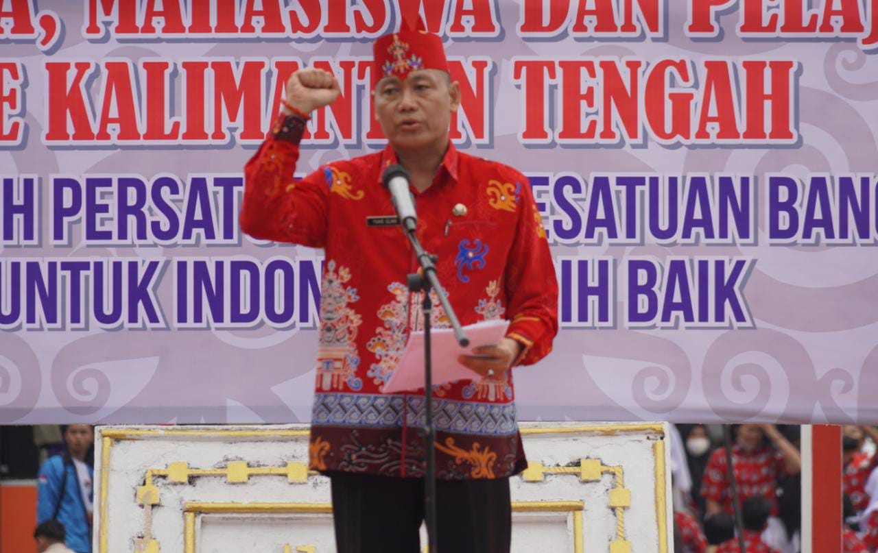Peringati Hapsak Pancasila, Forum Ormas, Pemuda, Mahasiswa dan Pelajar se-Kalteng Gelar Pawai dan Ikrar Kebangsaan