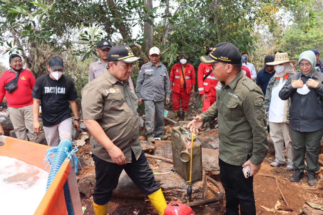 Wagub Kalteng Dampingi Wamen LHK Tinjau Karhutla di Tumbang Nusa Kabupaten Pulang Pisau