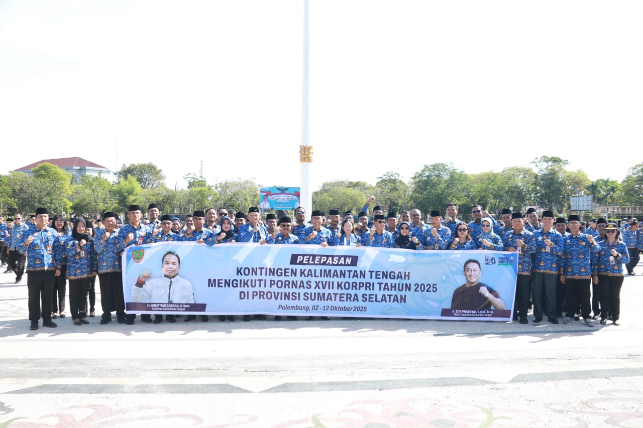 Pelepasan 123 Atlet Korpri Kalteng ke Pornas XVII Palembang, Targetkan Prestasi Lebih Baik