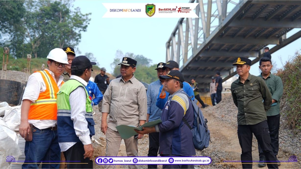 Bupati Barito Utara Tinjau Progres Pembangunan Jembatan Lemo
