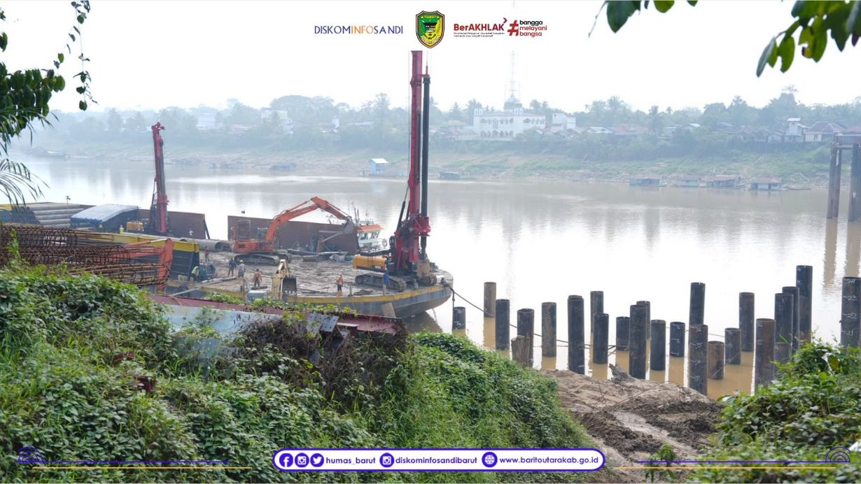 Bupati Barito Utara Tinjau Progres Pembangunan Jembatan Lemo