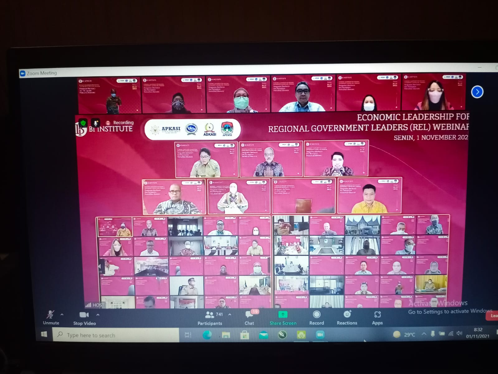 Sekda Katingan Hadiri Webinar Economic Leadership Regional Government Leaders 