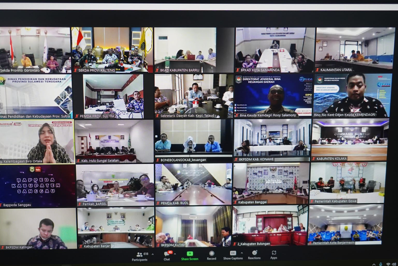 Sekda Nuryakin Hadiri FGD Penyamaan Persepsi Kebijakan TPP ASN Tahun 2023 di Wilayah Kalimantan dan Sulawesi Secara Virtual