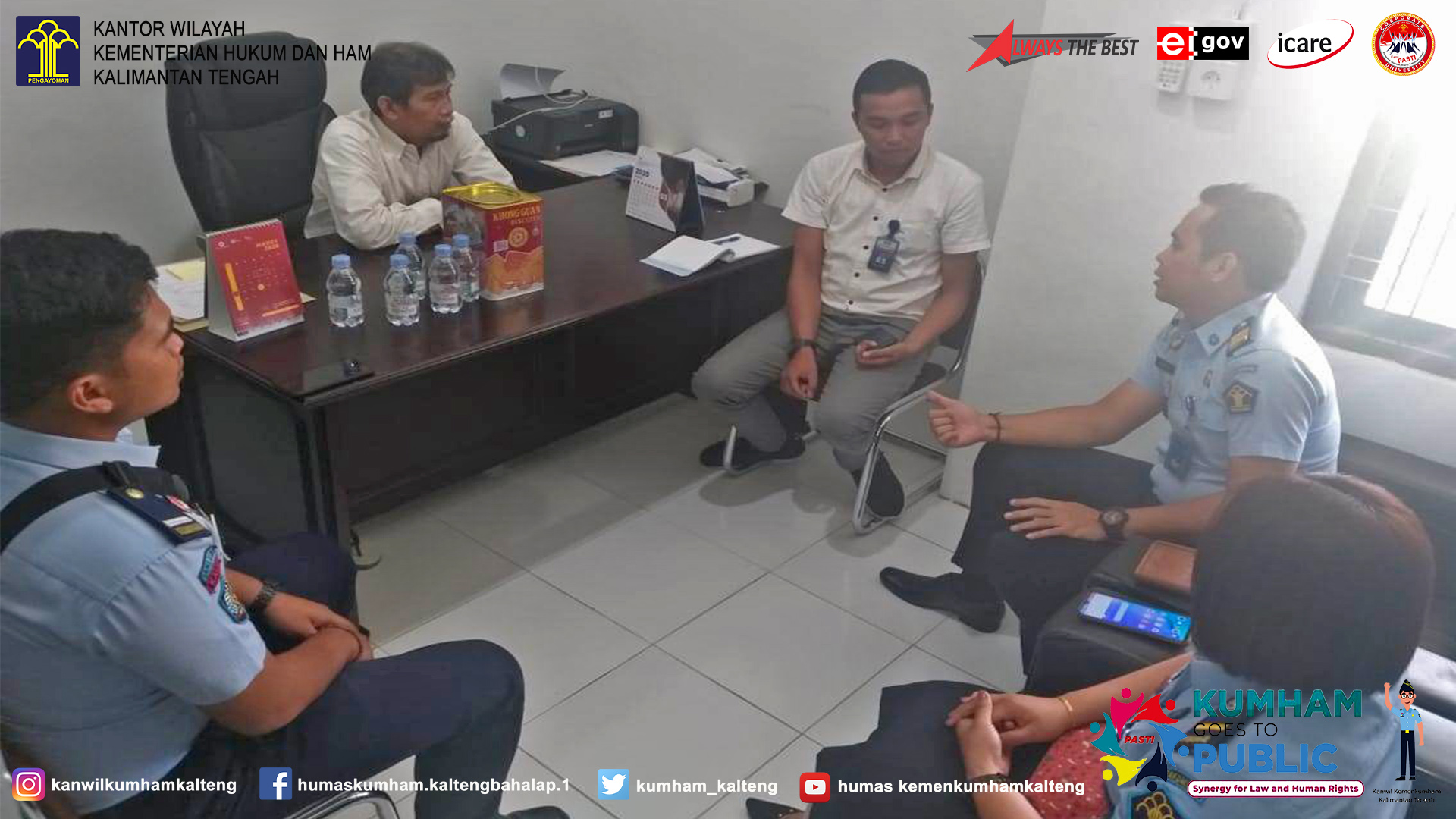 Kanwil Kemenkumham Kalteng Koordinasi dengan BPKP terkait Mitigasi Resiko