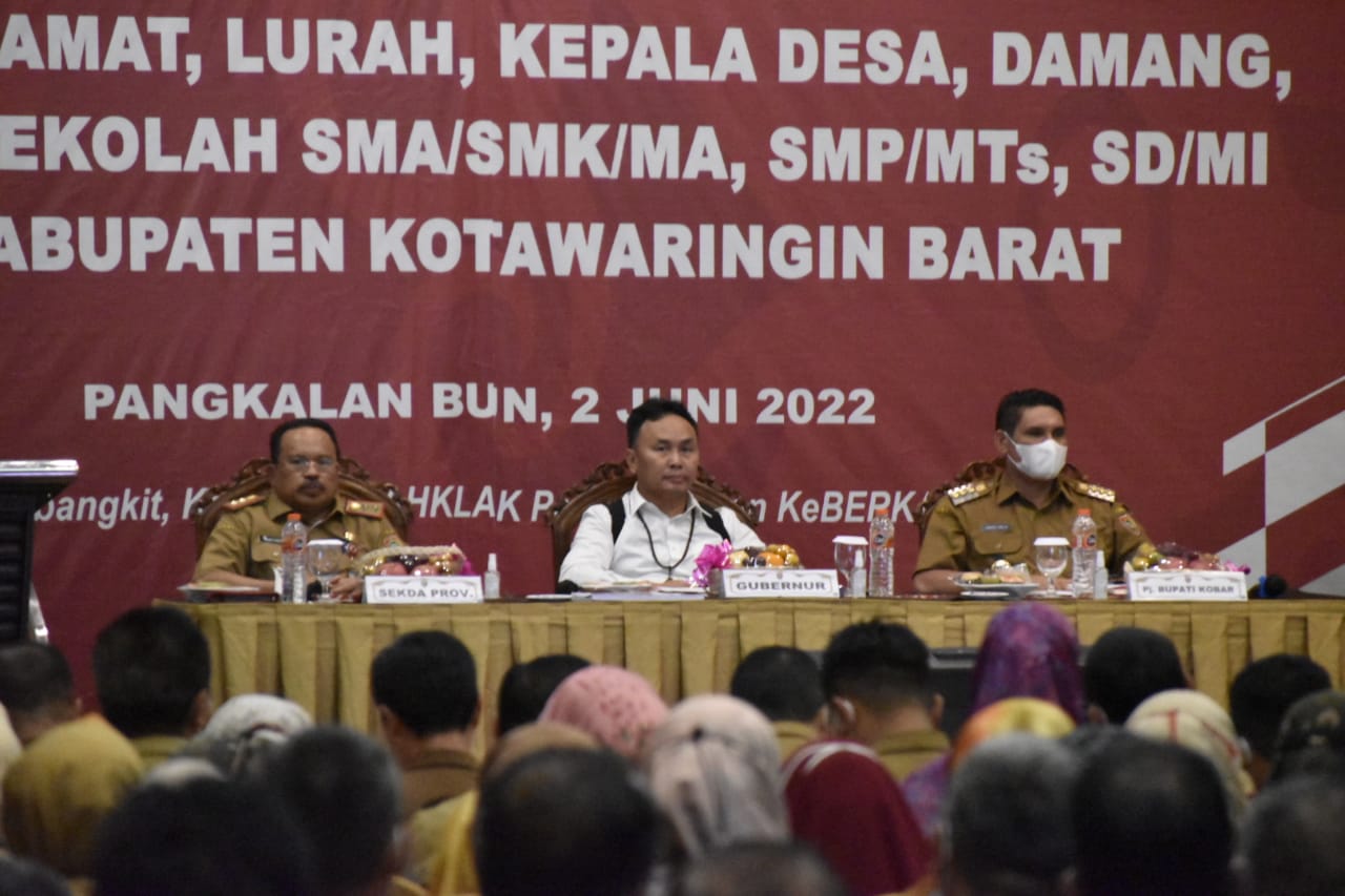Serap Aspirasi, Gubernur Kalteng Gelar Rapat Terbatas Dengan Camat, Lurah, Kepala Desa, Damang, Kepala Sekolah SMA/SMK/MA, SMP/MTs, SD/MI se-Kabupaten Kotawaringin Barat