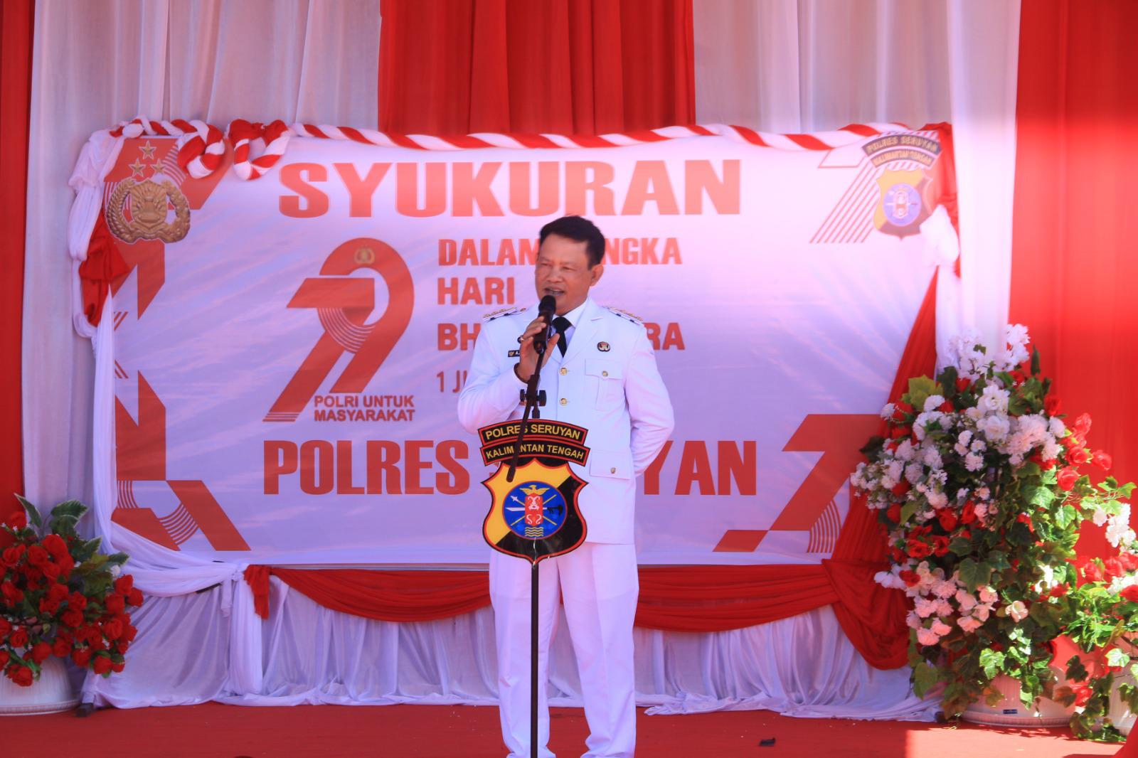 Pimpinan Seruyan Hadiri Syukuran dan Donor Darah Pada Hari Bhayangkara ke-79