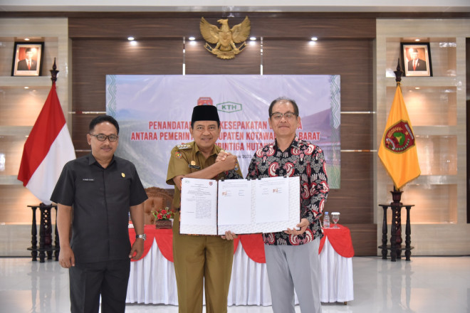 Pemkab Kobar Teken Kesepakatan dengan PT Korintiga Hutani terkait Kemitraan Kehutanan