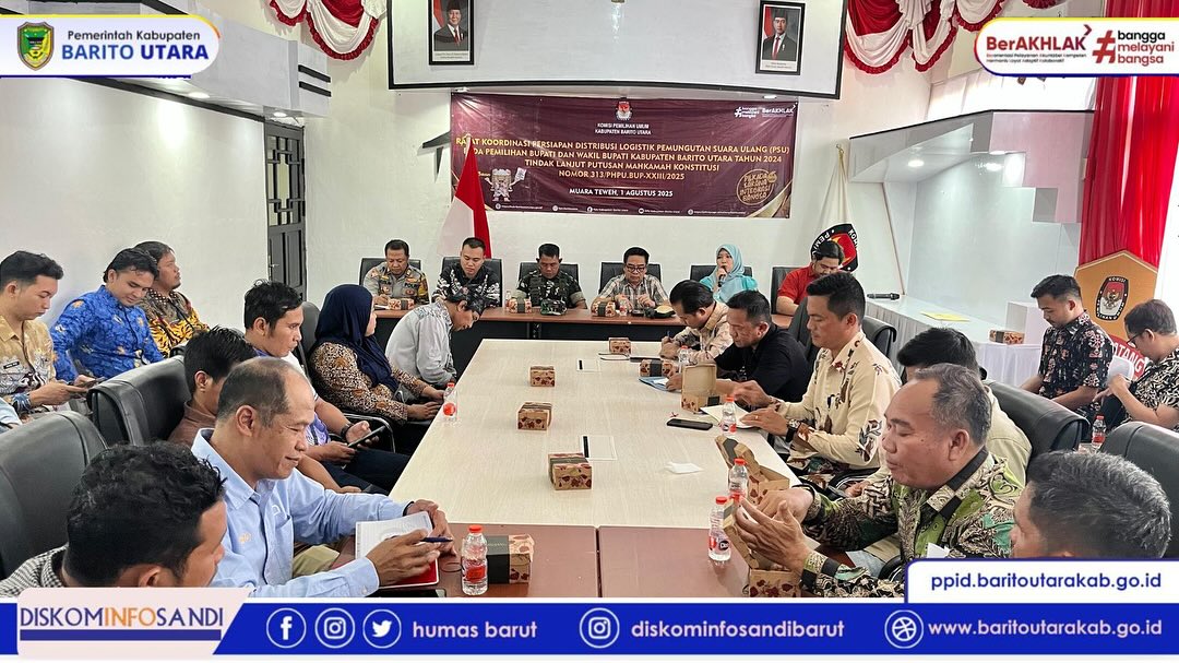 Pemerintah Kabupaten Barito Utara Hadiri Rapat Koordinasi Persiapan Distribusi Logistik PSU Pilkada 2024