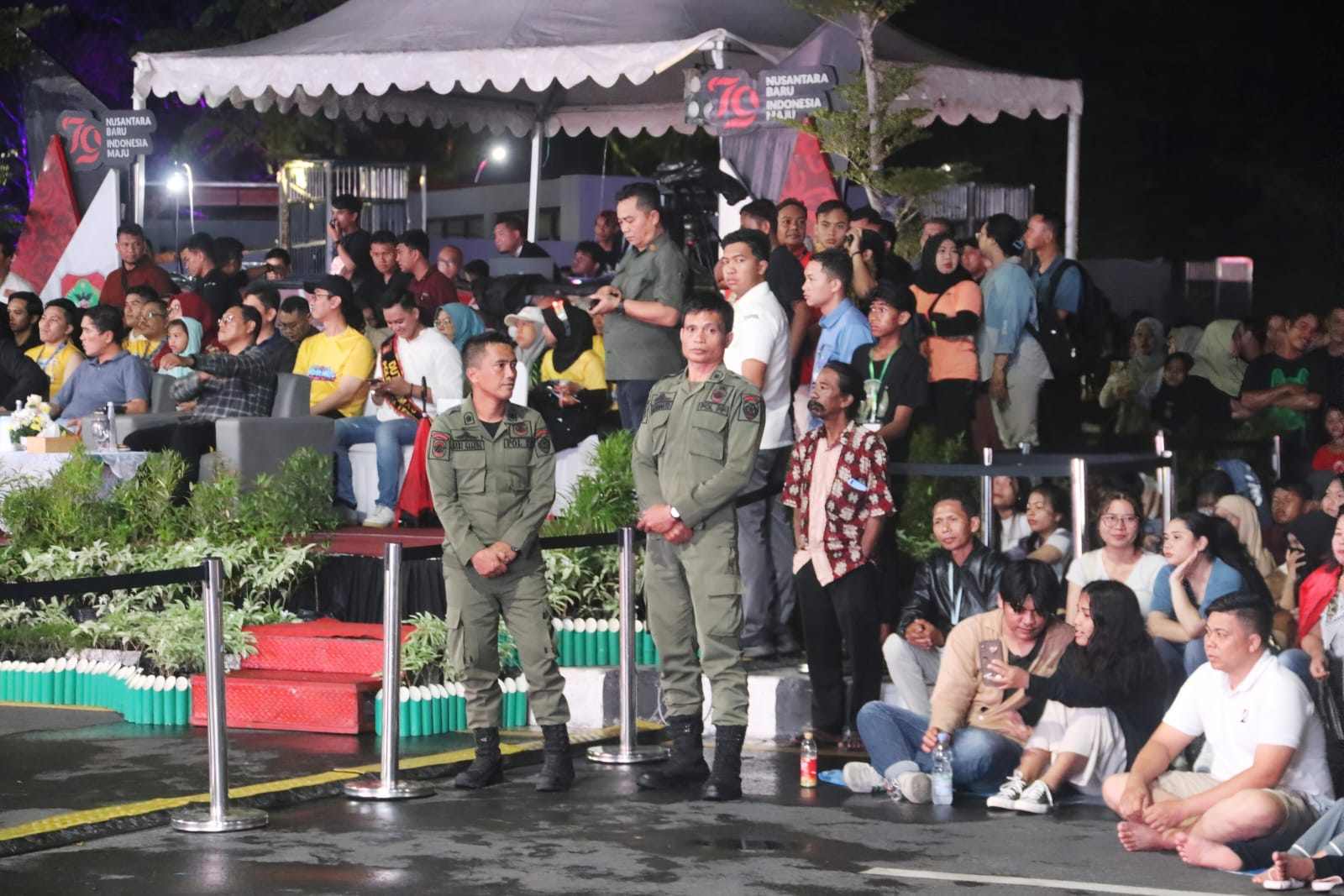 Satpol PP Kalteng PAM Hadari Kahayan Glow Run Festival dan Borneo Decafest 2024