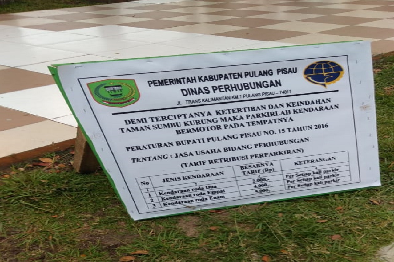 Pemkab Pulang Pisau Berlakukan Tarif Parkir di Taman Sumbu Kurung