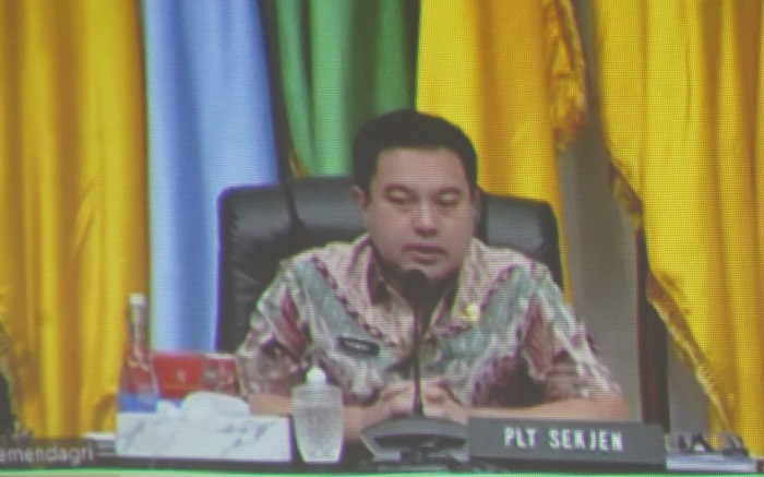 Asisten Ekbang Sri Widanarni Hadiri Rakor Pengendalian Inflasi secara Virtual, Bersama Kemendagri RI