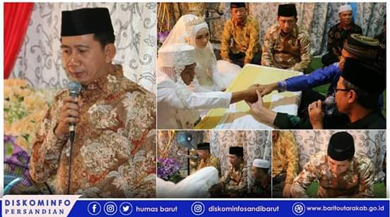 H. Nadalsyah menjadi saksi pernikahan andika dan eka di Desa Walur