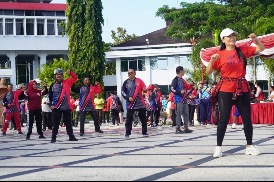 Meriahkan HUT KORPRI ke-51, Pemprov. Kalteng Gelar Senam Bersama dan Fun Bike KORPRI 