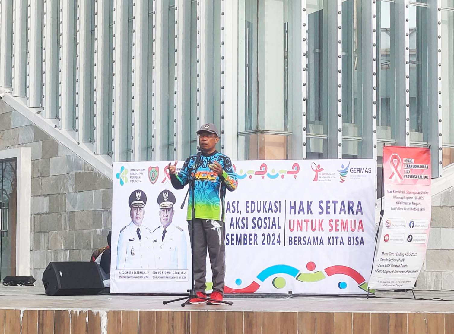 Peringati Hari AIDS Sedunia, KPA Prov. Kalteng Gelar Kegiatan Senam Bersama dan Aksi Sosial
