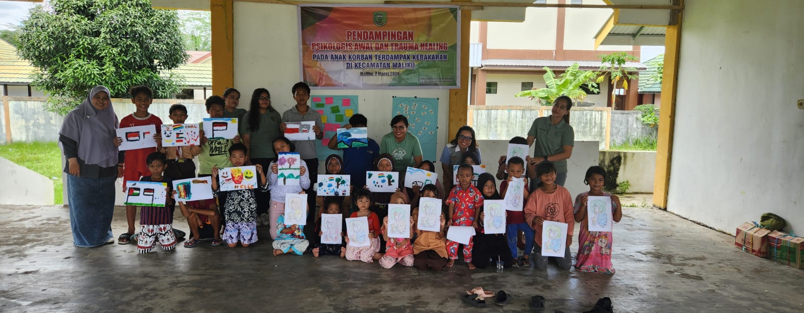 UPT PPA Lakukan Dukungan Psikologis Awal dan Trauma Healing pada Anak Korban Kebakaran Desa Maliku