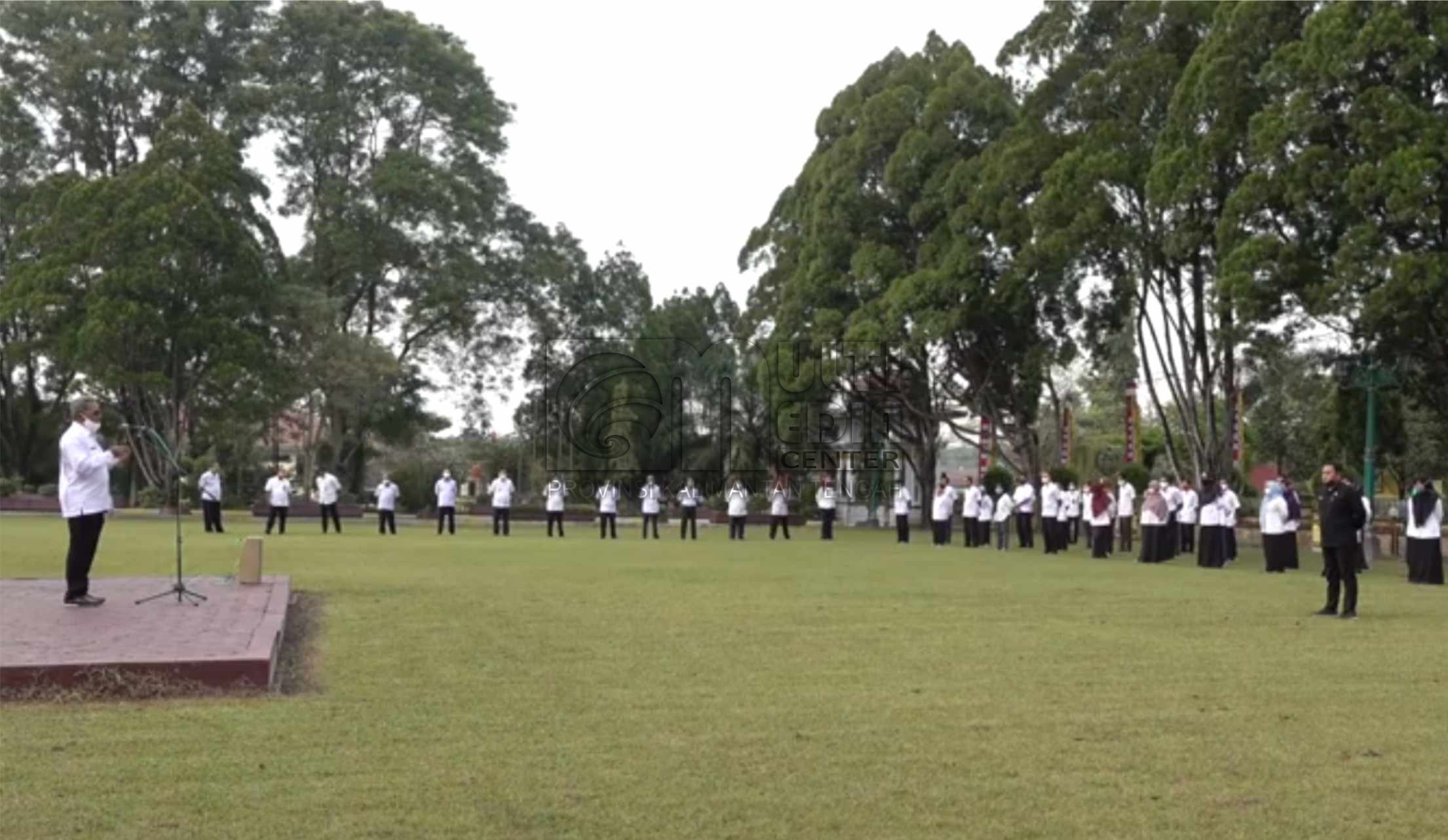 Para ASN di Lingkungan Pemkab Kobar Mulai Kembali Gelar Apel