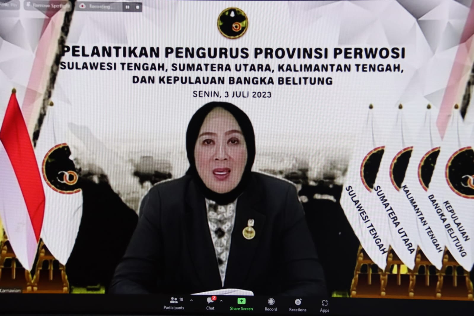 Pengurus PERWOSI Prov. Kalteng Masa Bakti 2023-2027 Resmi Dilantik Secara Virtual