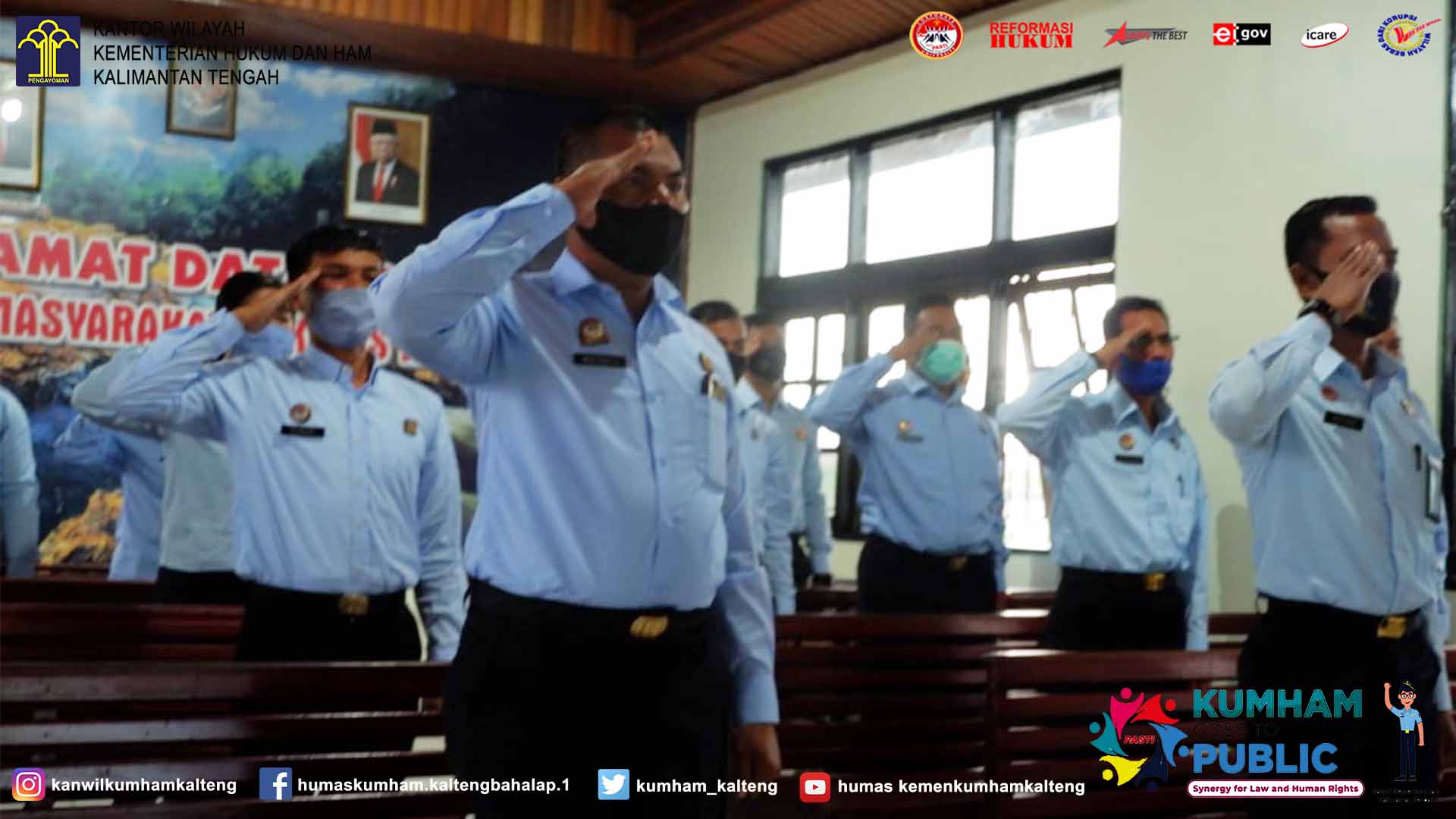 Apel Pagi Pegawai Lapas kelas IIB Sampit Virtual Bersama Menteri