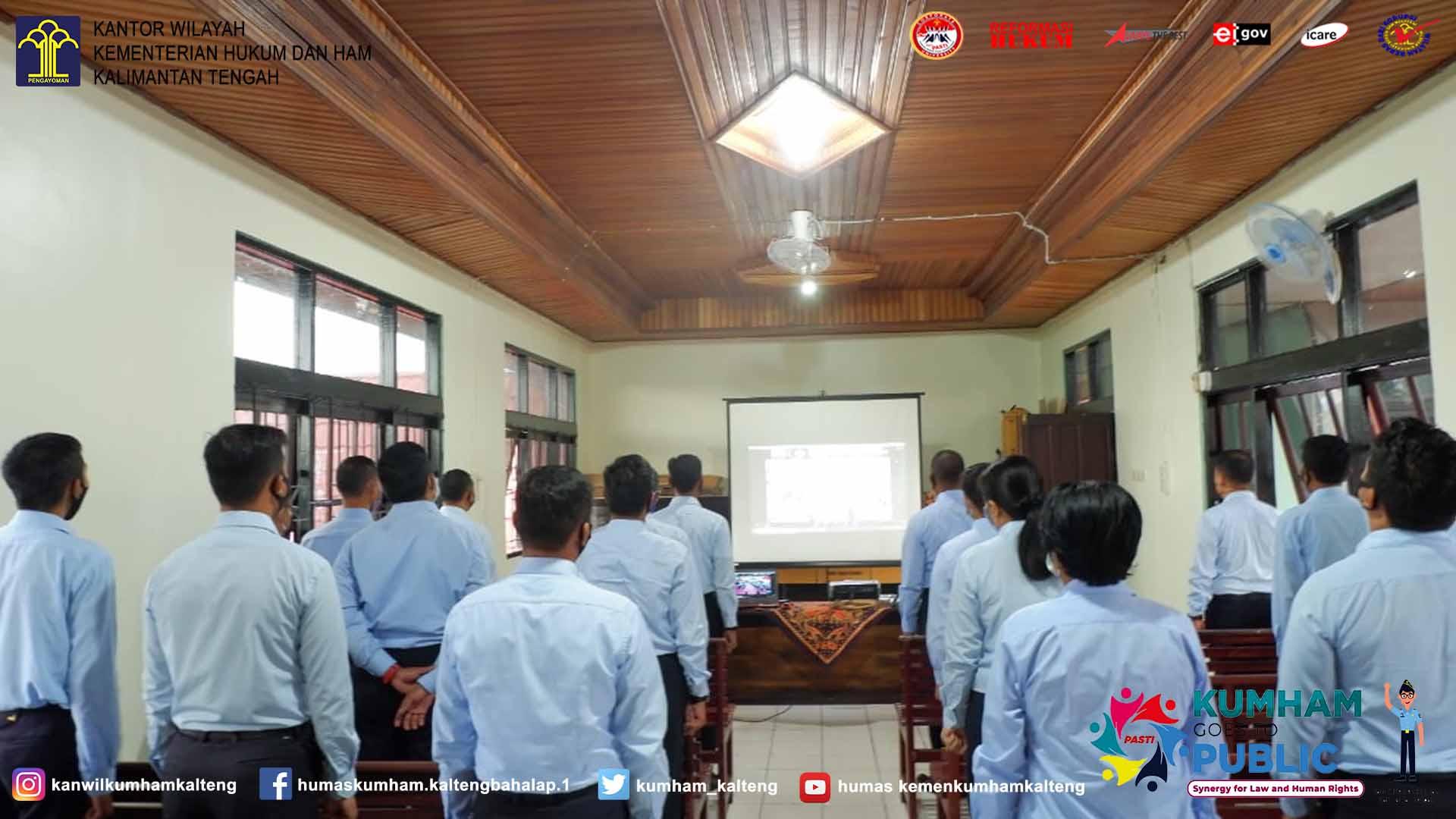 Apel Pagi Pegawai Lapas kelas IIB Sampit Virtual Bersama Menteri