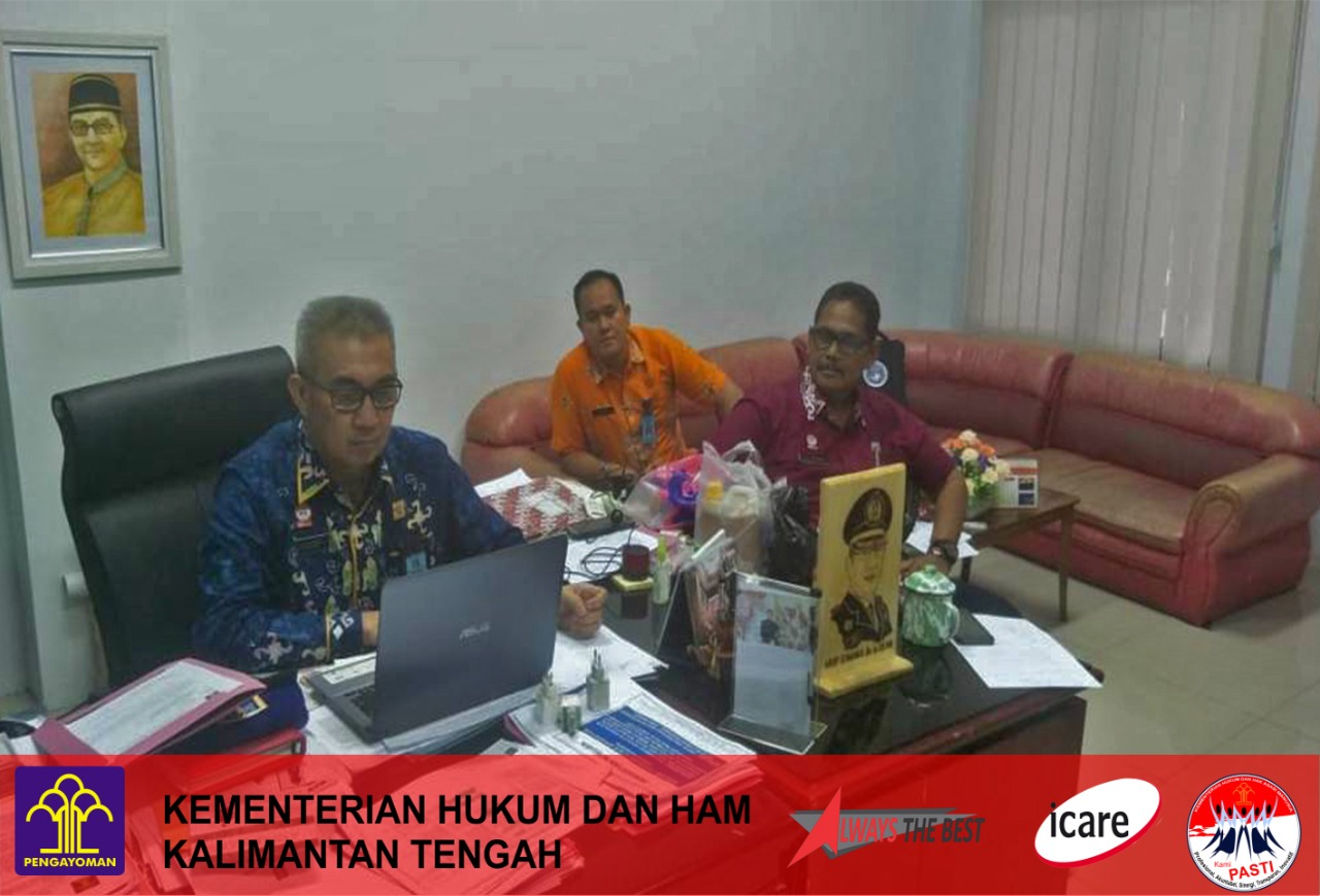 Divisi Pemasyarkatan Kanwil Kalteng Mengikuti Video Conference bersama Dirjen Pemasyarakatan terkait arahan PLT. Menteri Hukum dan HAM
