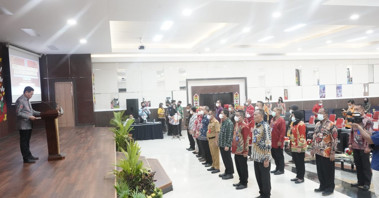 Dirjen HAM Kemenkumham RI Mualimin Abdi Kukuhkan Gugus Tugas Daerah Bisnis dan Hak Asasi Manusia di Lingkungan Kanwil Kemenkumham Kalteng