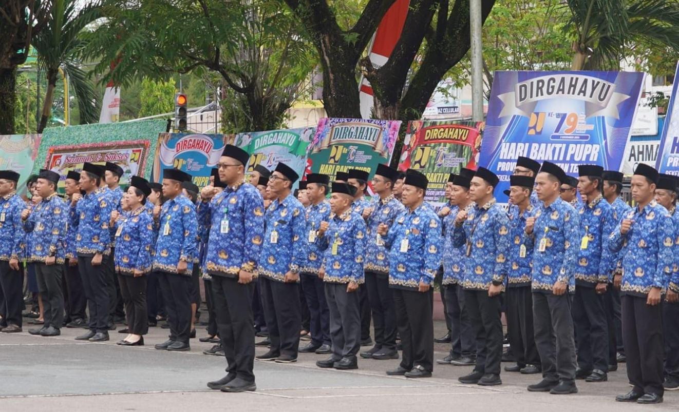  Peringati Hari Bhakti Ke-79 Pekerjaan Umum dan Penataan Ruang, Pemprov Kalteng Laksanakan Upacara Bendera