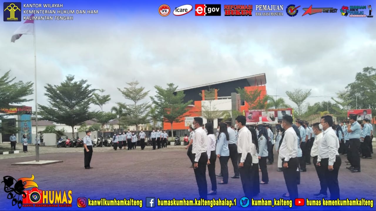 Masuki Awal Tahun 2022, Kanwil Kumham Kalteng Laksanakan Apel Pagi Perdana