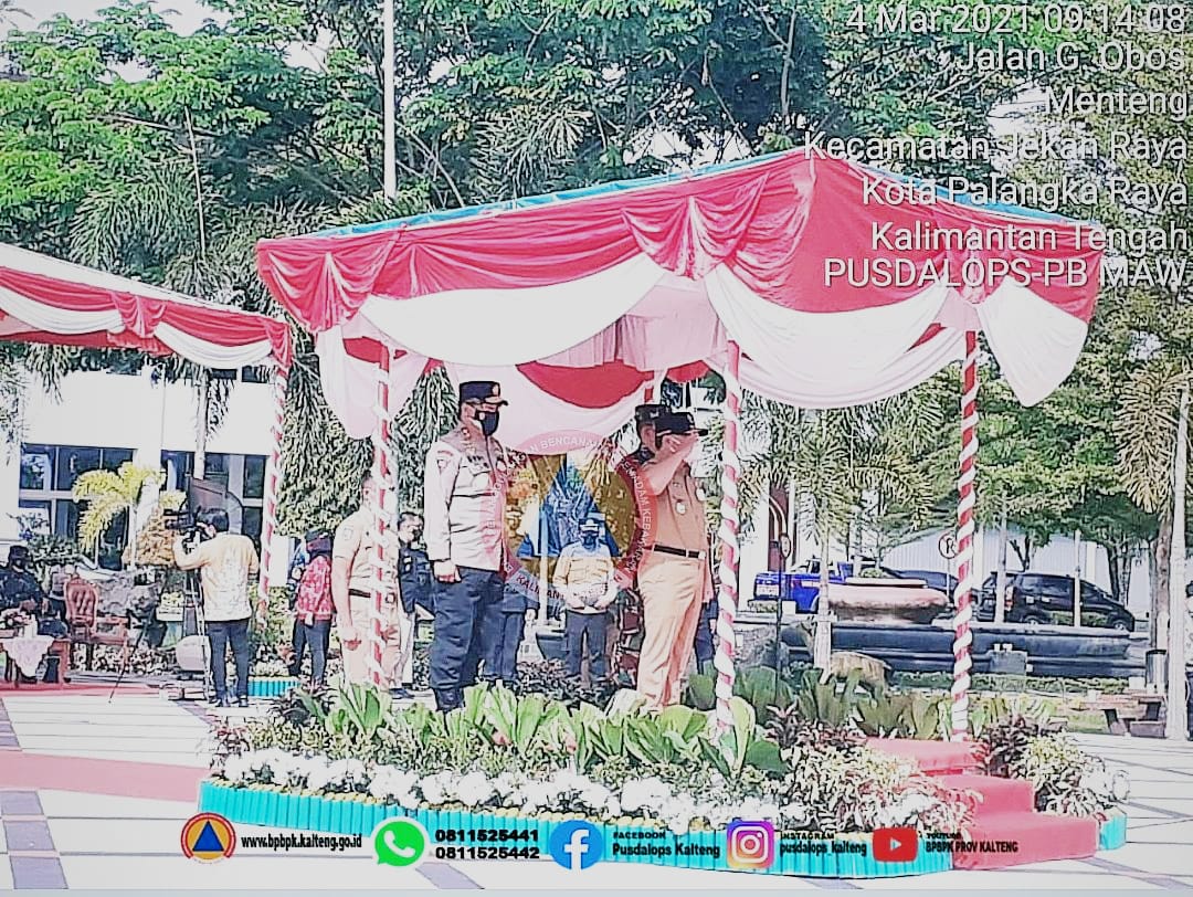 Apel Gelar Pasukan dan Sarana Prasarana Pengendalian Kebakaran Hutan dan Lahan di Provinsi Kalimantan Tengah Tahun 2021