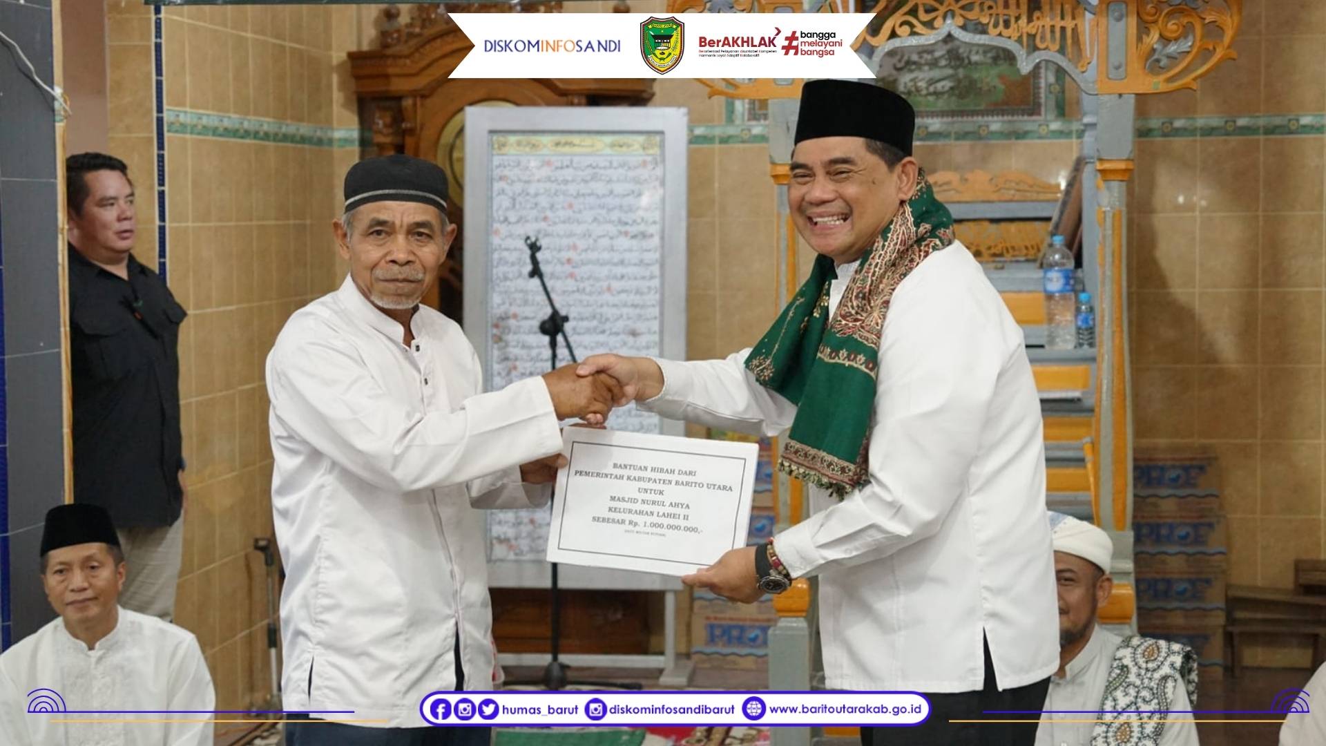 Dukung Sarpras Keagamaan di Kecamatan Lahei, Bupati Serahkan Dana Hibah 1 M Pada Rangkaian Safari Ramadan 1447 H