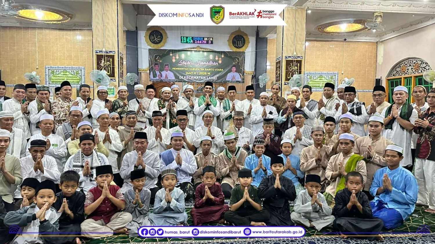 Dukung Sarpras Keagamaan di Kecamatan Lahei, Bupati Serahkan Dana Hibah 1 M Pada Rangkaian Safari Ramadan 1447 H