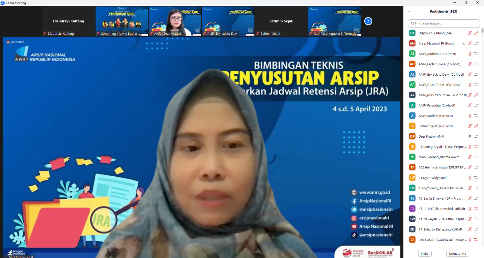 Dispursip Kalteng Ikuti Bimtek Penyusutan Arsip ANRI