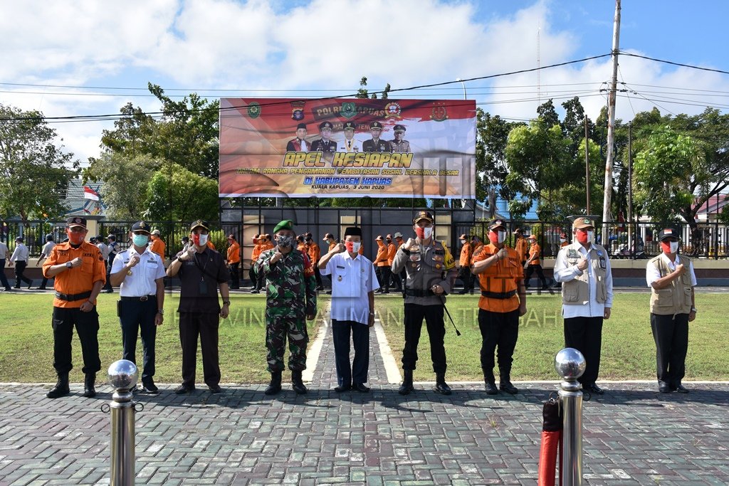 Apel Gabungan Kesiapan Pasukan Digelar Menjelang PSBB