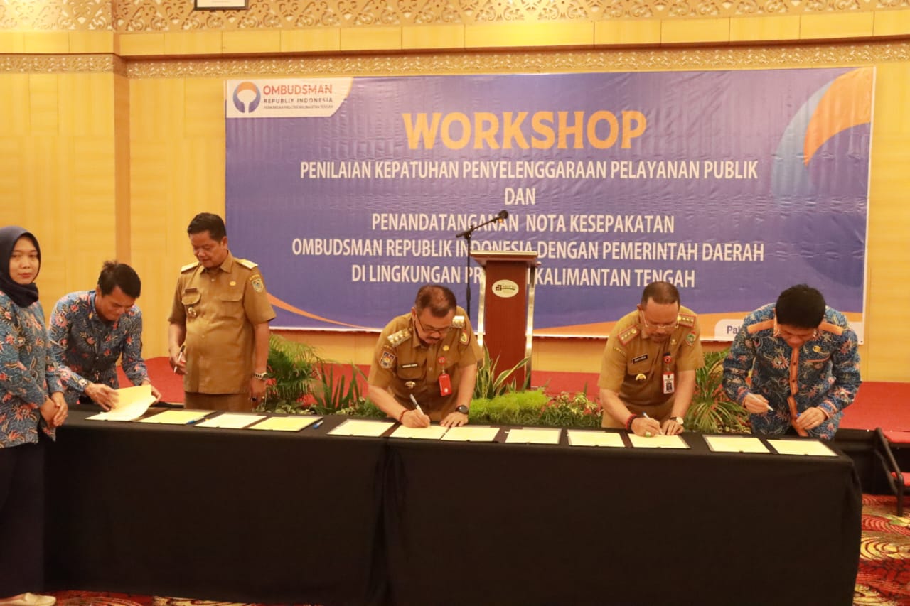 Jalin Sinergi, Pemprov Kalteng dan Ombudsman RI Tandatangani Nota Kesepakatan Peningkatan Kualitas Pelayanan Publik
