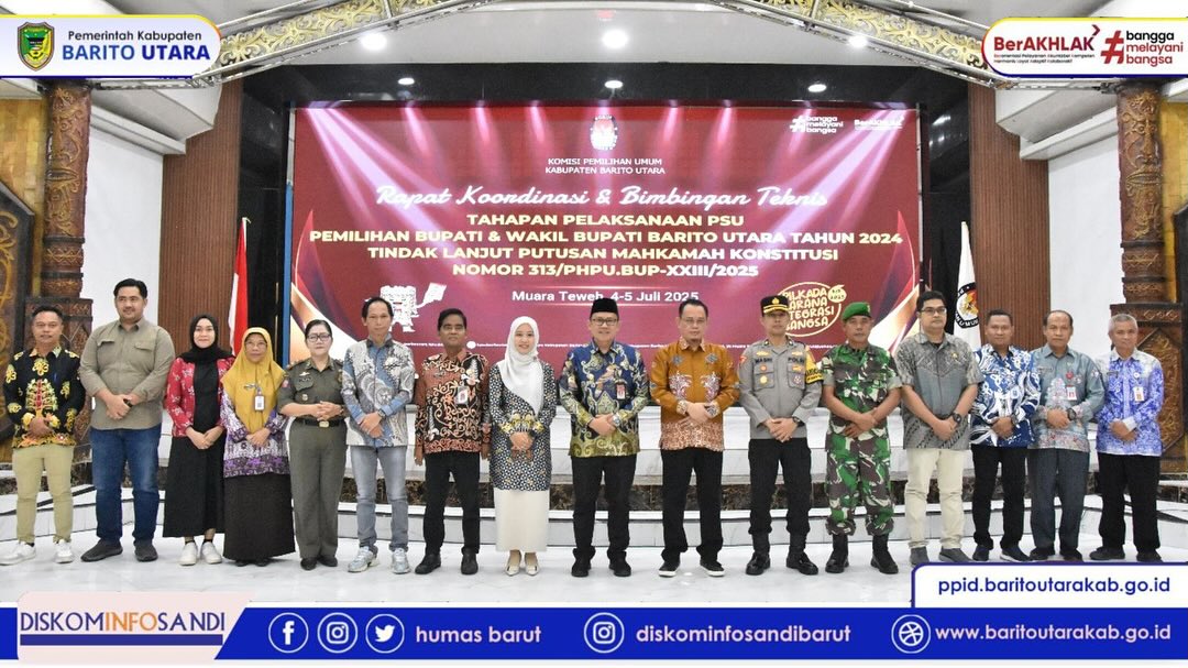 Pj. Bupati Barito Utara Buka Rakor dan Bimtek Tahapan Pelaksanaan PSU Pilkada 2024